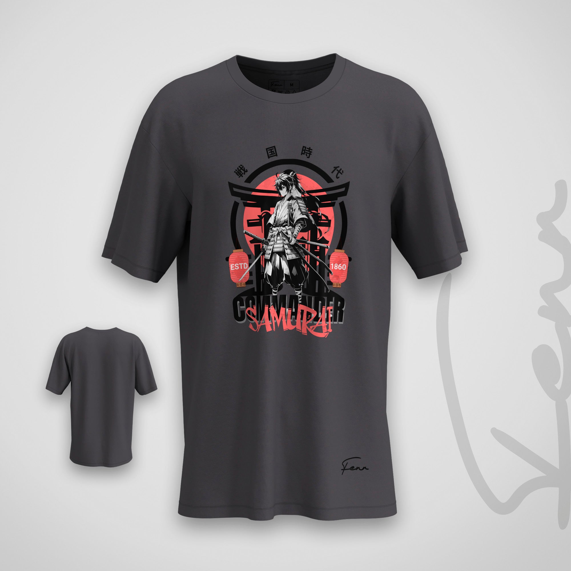 T-shirt Fenr unisexe coton bio - Commander Samouraï