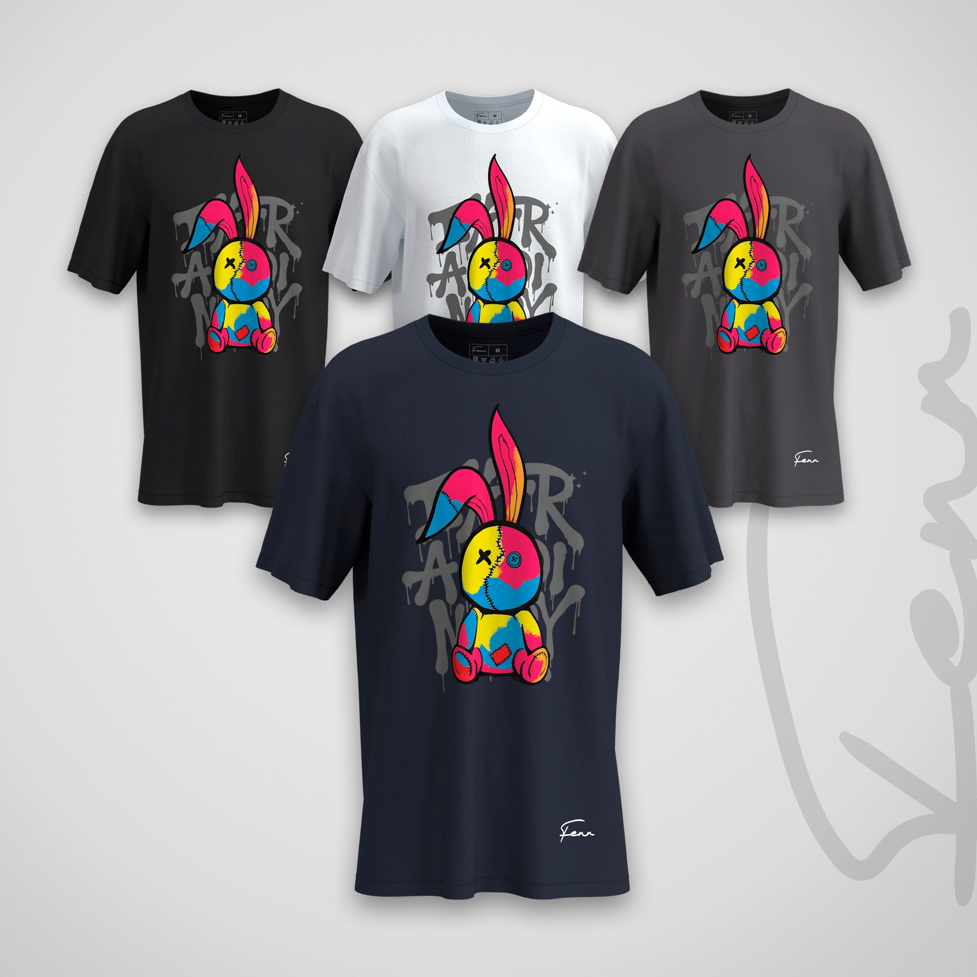 T-shirt Fenr unisexe coton bio - Lapin Multicolor